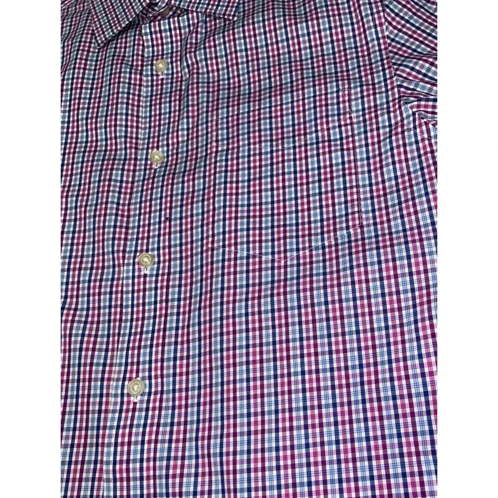 Banana Republic Shirt Size Mens Small Purple Plaid Button Down Classic Fit.